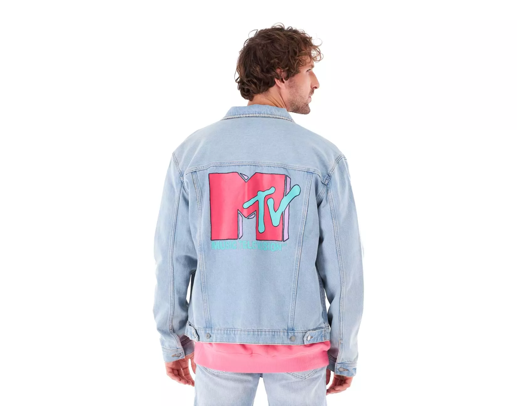 Man in a denim jacket in live model fashion photography