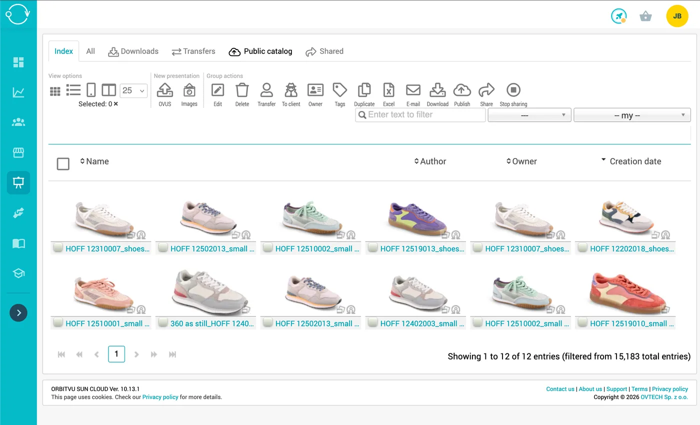 Product Catalog Interface Example