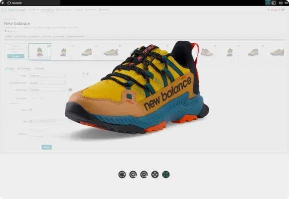 New Balance Trail Shoe View in Orbitvu manage interface
