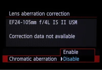 Chromatic aberration correction ON