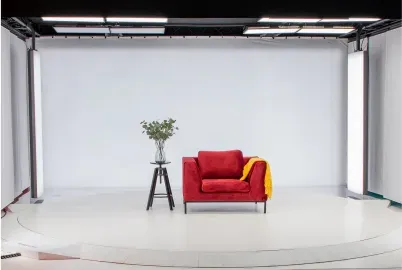 Red Velvet Armchair on 360 Studio Turntable