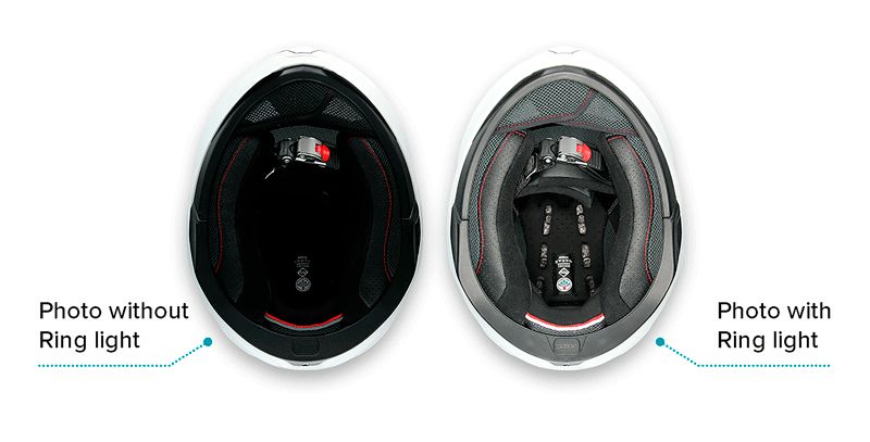 infographic: product image with and without ring light Orbitvu infographic: product image with and without ring light Orbitvu