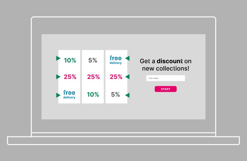 gamification table with promotion information in the store