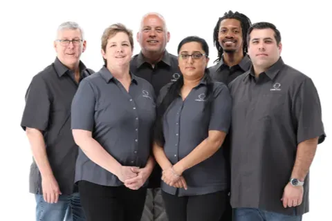 Professional Team Portrait in Matching Corporate Polo Shirts