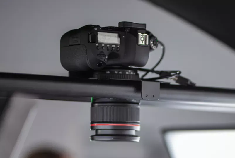 Overhead DSLR Camera with L-Series Lens for Flat Lay Photography