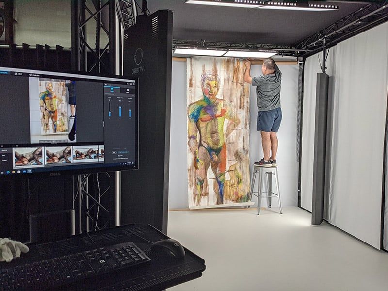 Artwork being pinned in Fashion Studio