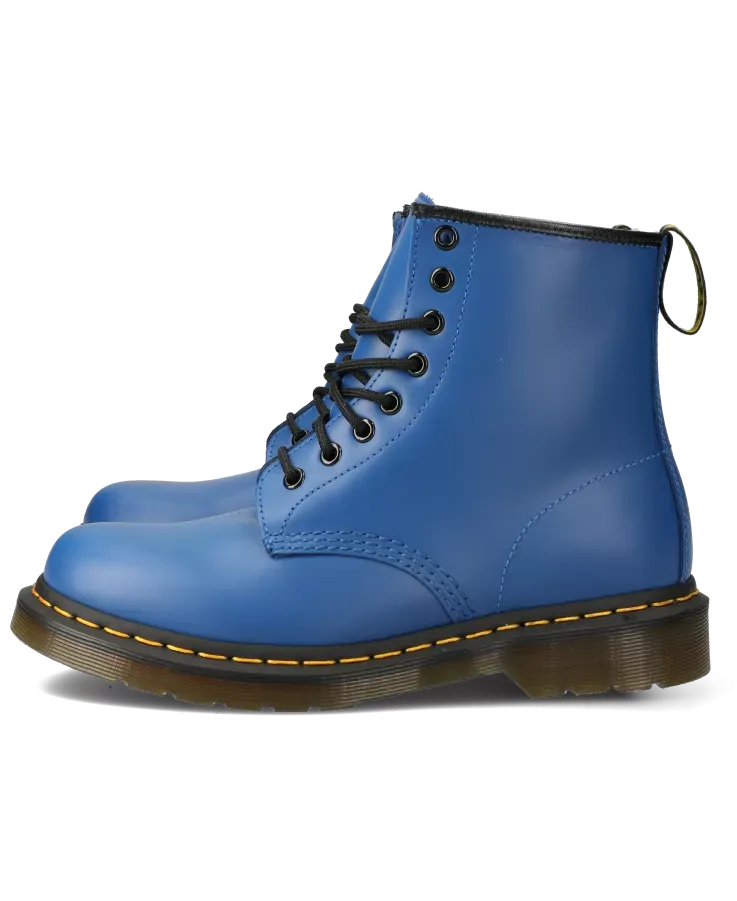 Bright Blue Leather Lace-Up Boots