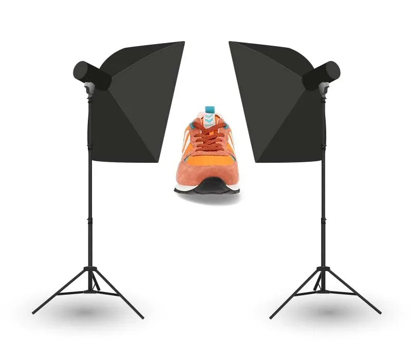 Lighting the shoe at a slight angle - metaphorical example Lighting the shoe at a slight angle - metaphorical example