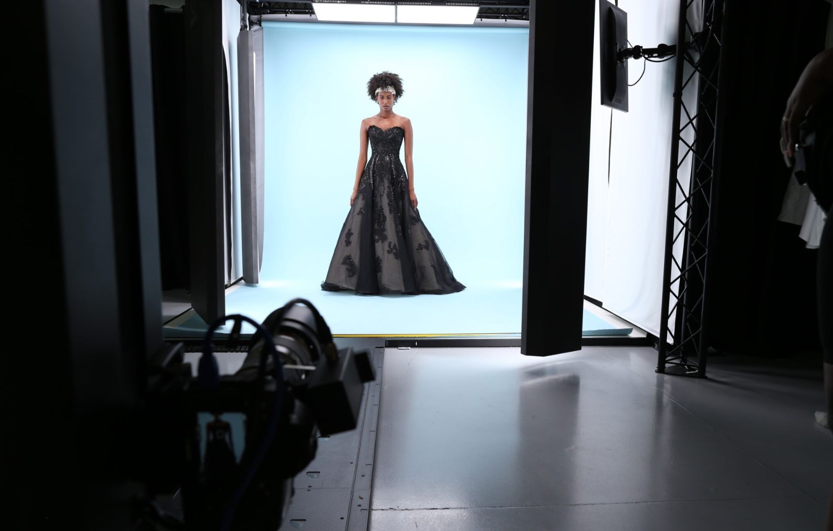 Behind the Scenes - One photography studio set-up for shooting photos for all wedding dresses