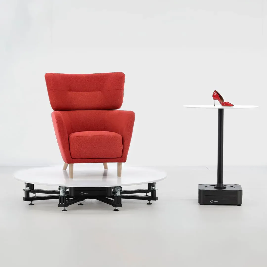 Red Armchair and Stiletto on 360 Product Turntables