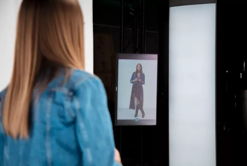 Live Model Footage on Monitor