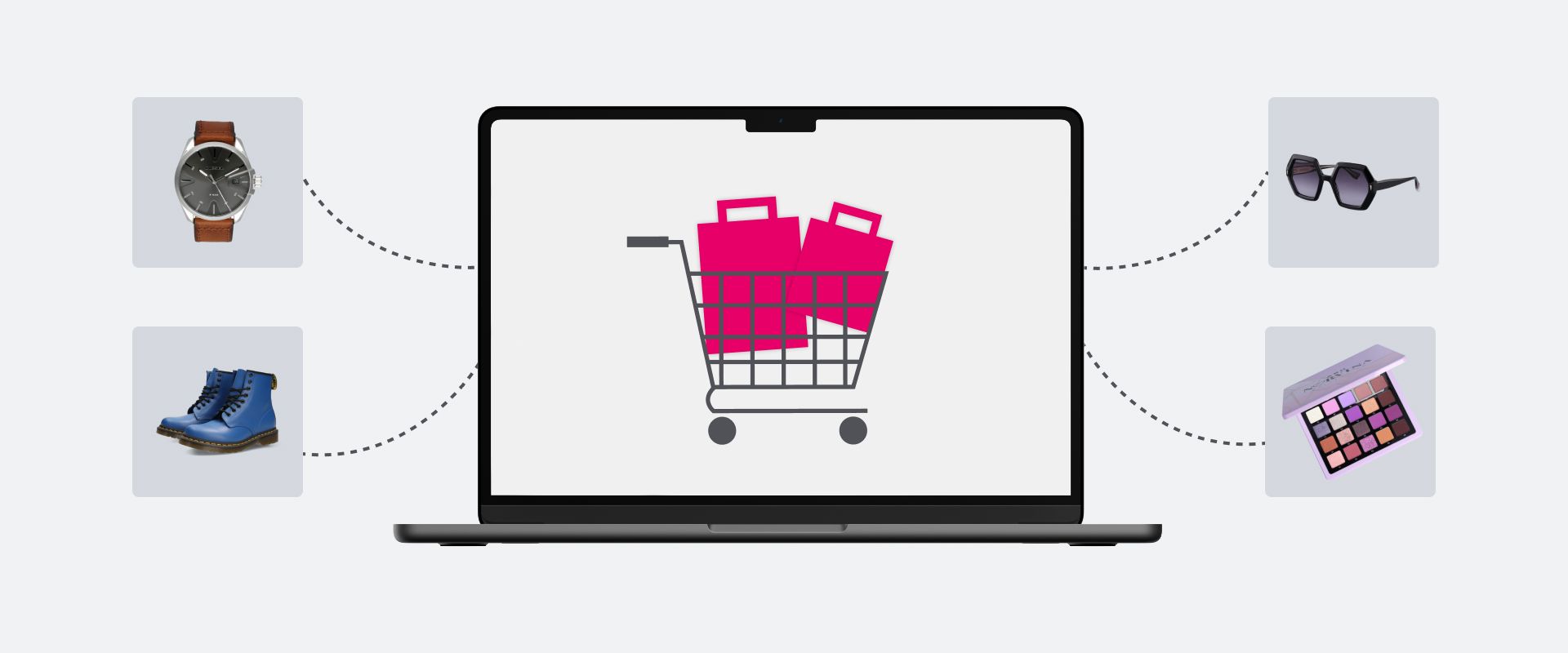 An illustration of shopping online An illustration of shopping online