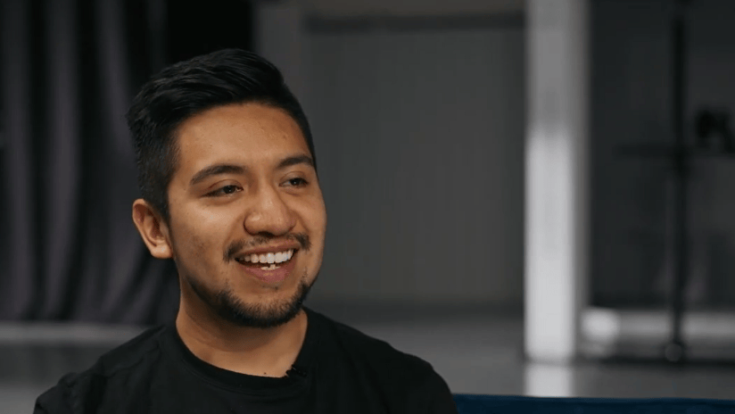 Smiling Young Man Portrait in Casual Black T-Shirt