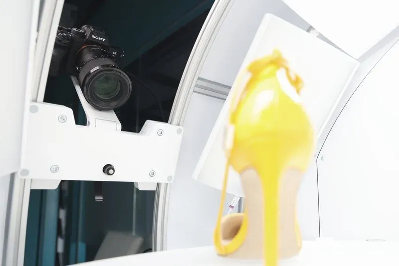 studio for product photography - yellow shoe