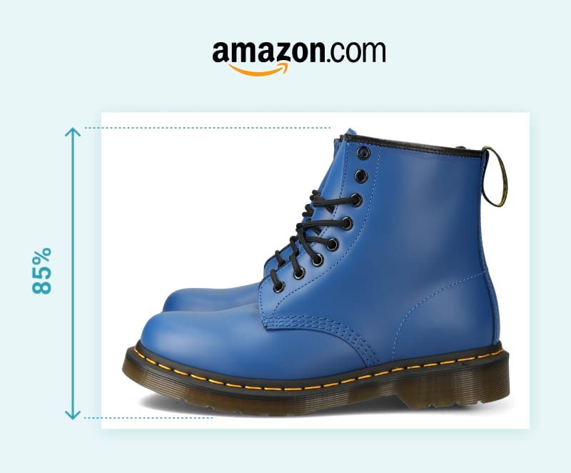 frame size ratio  - product photography - blue shoe