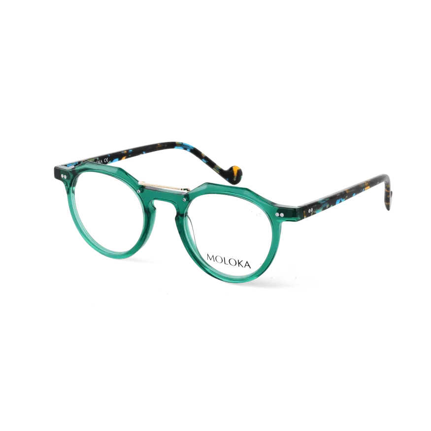 Moloka Round Green Acetate Prescription Eyeglasses