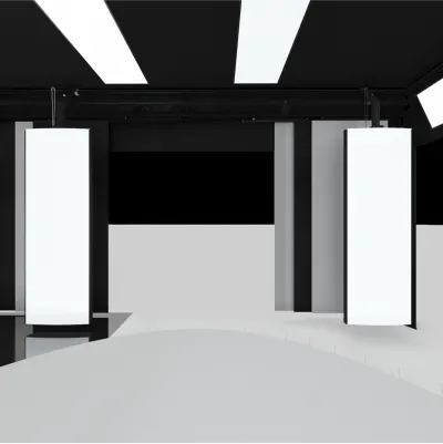 Dual Vertical Softbox Lighting Setup in Studio