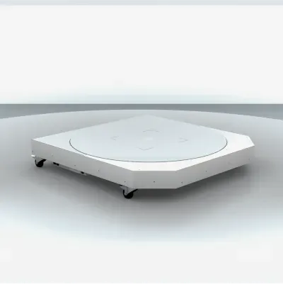 White 360 Product Photography Turntable on Wheels