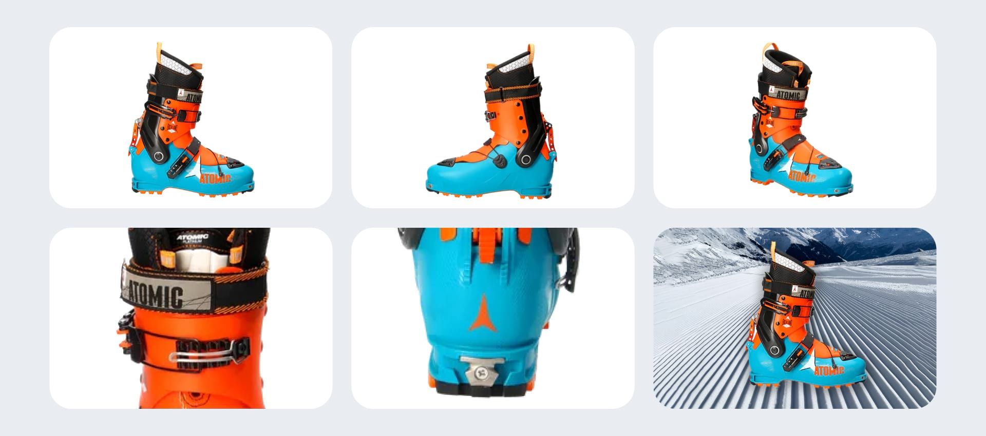 Product storyboard of a snowboot from different angles Product storyboard of a snowboot from different angles