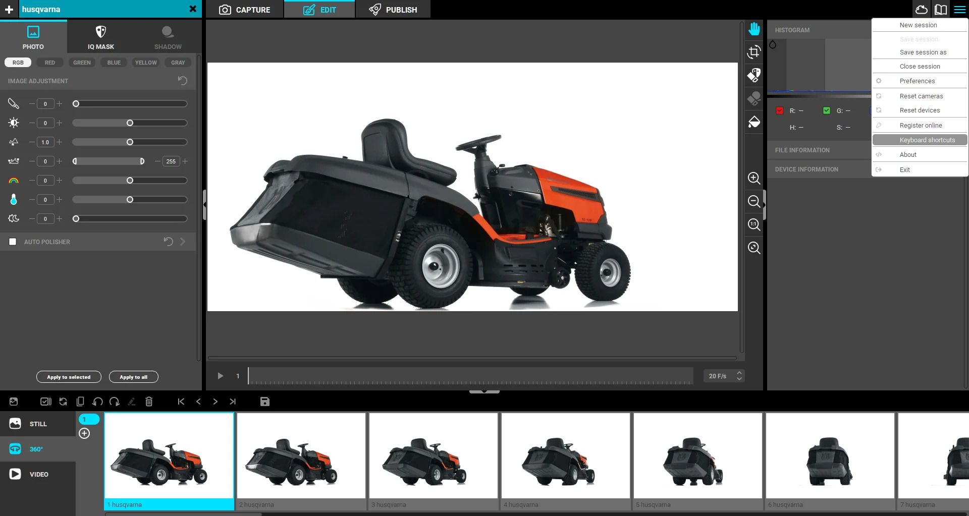 Orbitvu Station - interface Orbitvu Station - interface
