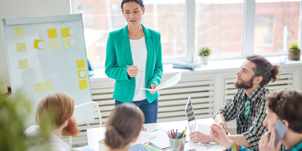 An illustration of a team during the development of the communication strategy