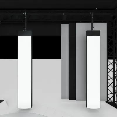 Dual Suspended Vertical Light Sources for Studio Photography