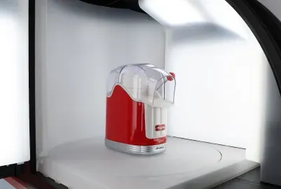 Red Retro Popcorn Maker in Automated Photo Studio