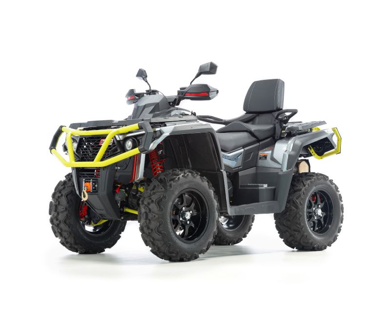 Grey and Neon Yellow Utility ATV with Backrest