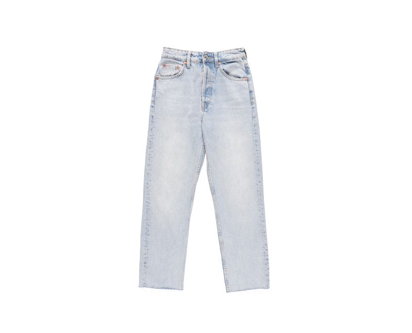 Light Wash High-Rise Straight Leg Jeans