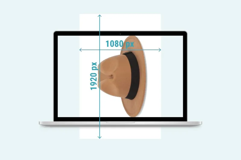 Vertical and not fitting the screen - image for ecommerce