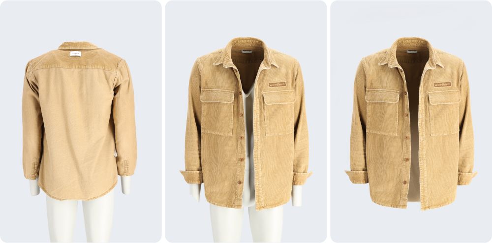 Garment on a mannequin/garment inside-out on a mannequin/garment with a ghost mannequin effect