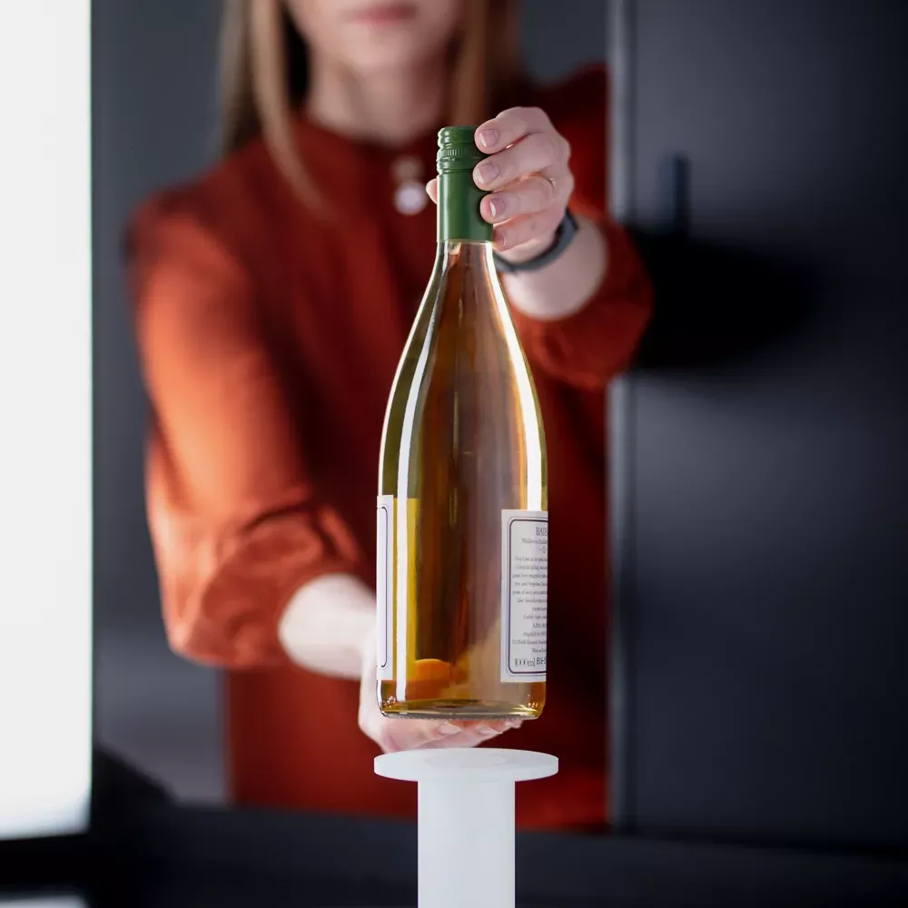 Setting Up Wine Bottle for 360 Product Photography
