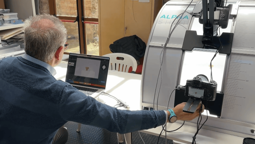 Man Using Orbitvu AlphaShot Automated Photography System