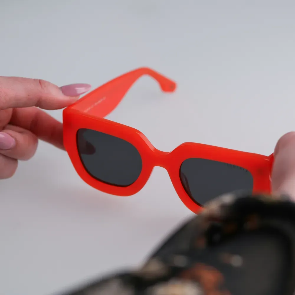 Square Neon Orange Sunglasses