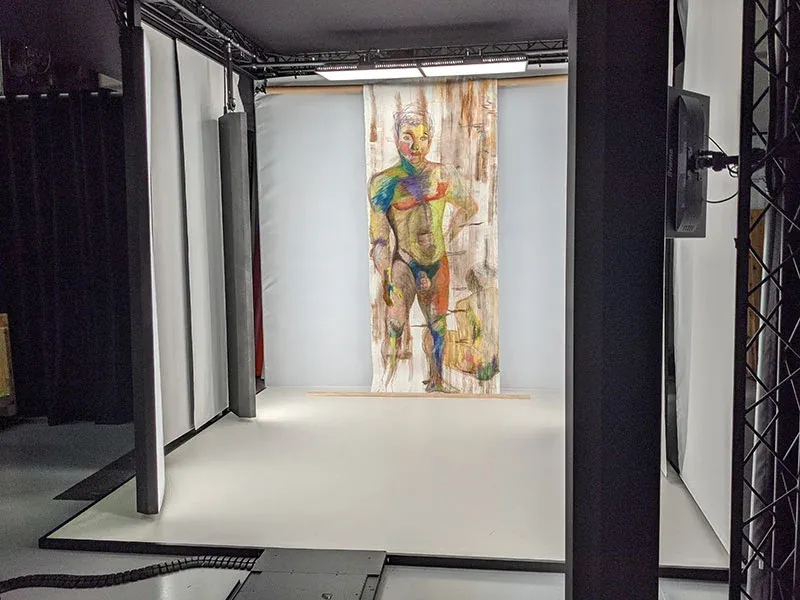 Artwork photoshoot setup in Fashion Studio