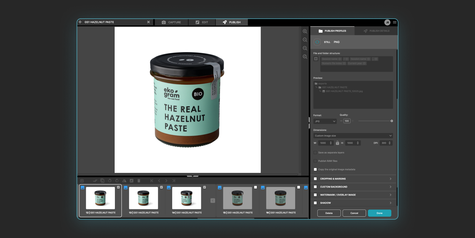 Full GS1 compliance guaranteed Orbitvu Station screenshot
