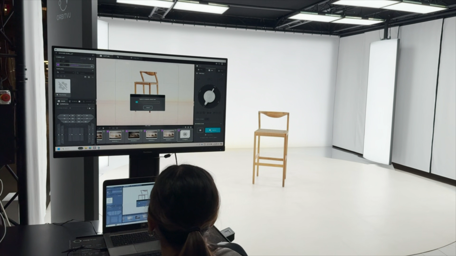 Product Photography Setup Wooden Bar Stool