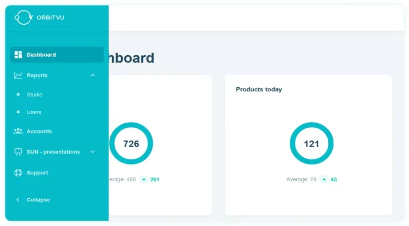 New menu in Orbitvu SUN New menu in Orbitvu SUN