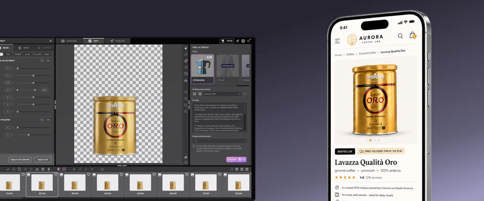 End-to-end product photography automation - from capture in Orbitvu Station to a published product page