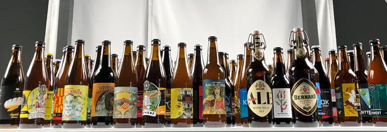 Product pictures of craft beer bottles