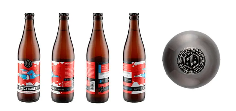 Product photos of beer bottles