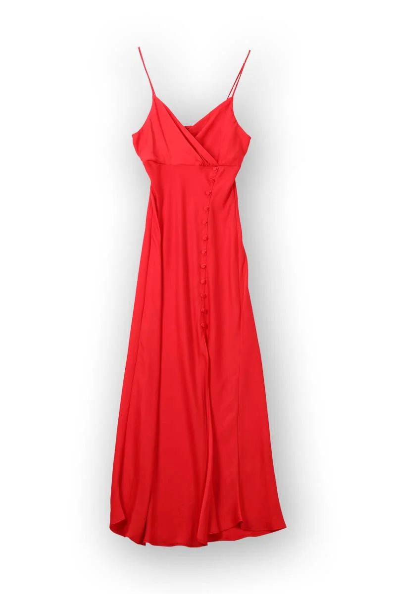Flat lay photography - red dress