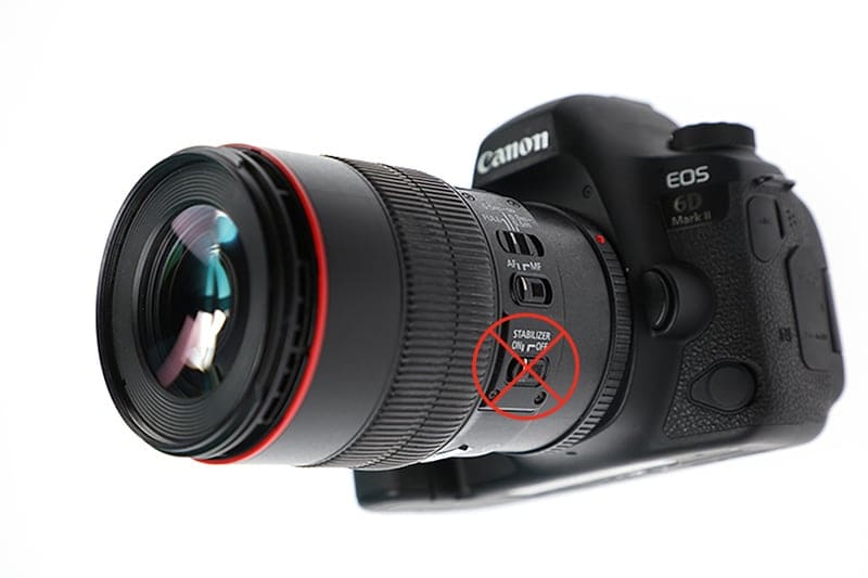 Camera with image stabilization turned off