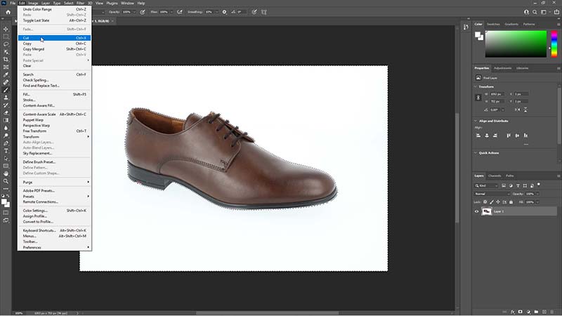 Background cut result
