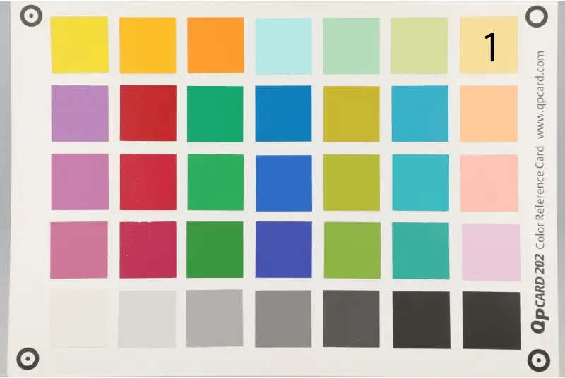 Color checker photos calibrated with different WhiBal gray cards