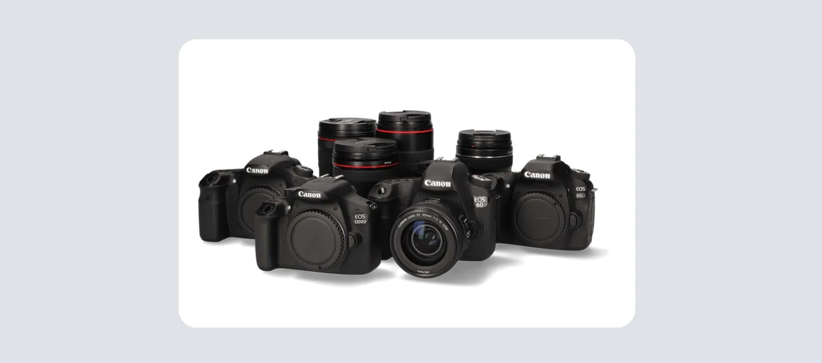 A photo of Canon cameras