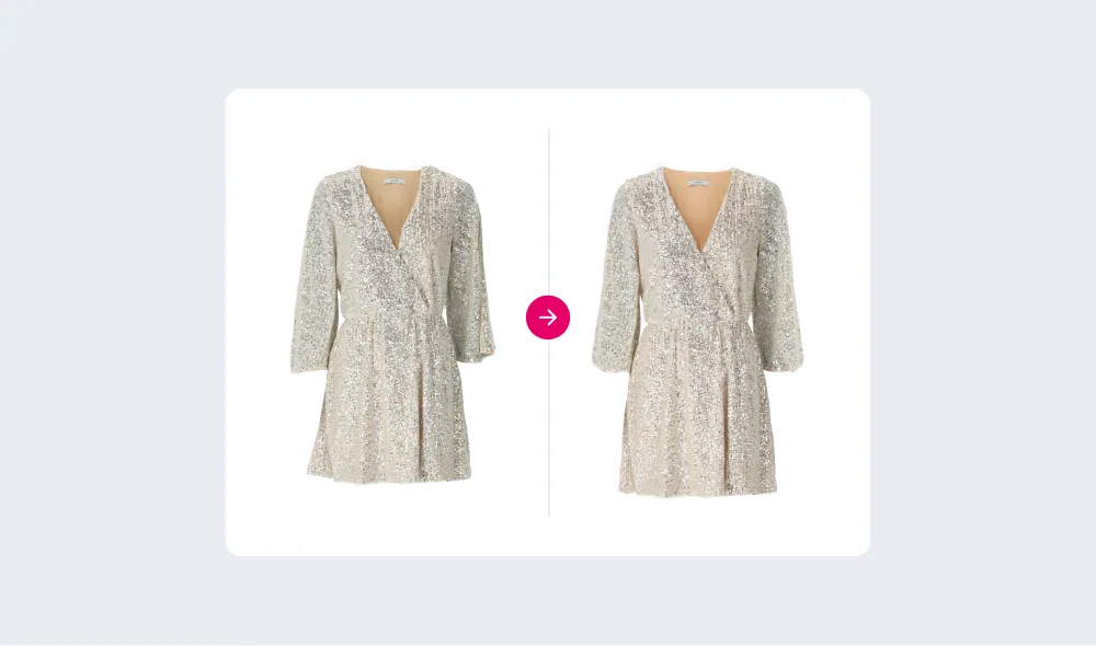 Garment before and after its shape refinement
