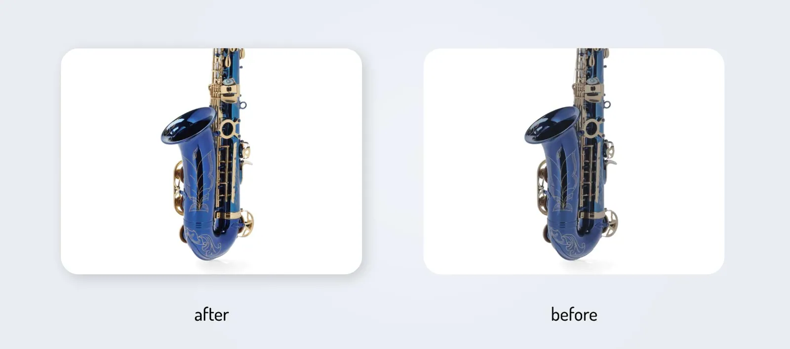 Two photos illustrating the before and after effect of the color correction