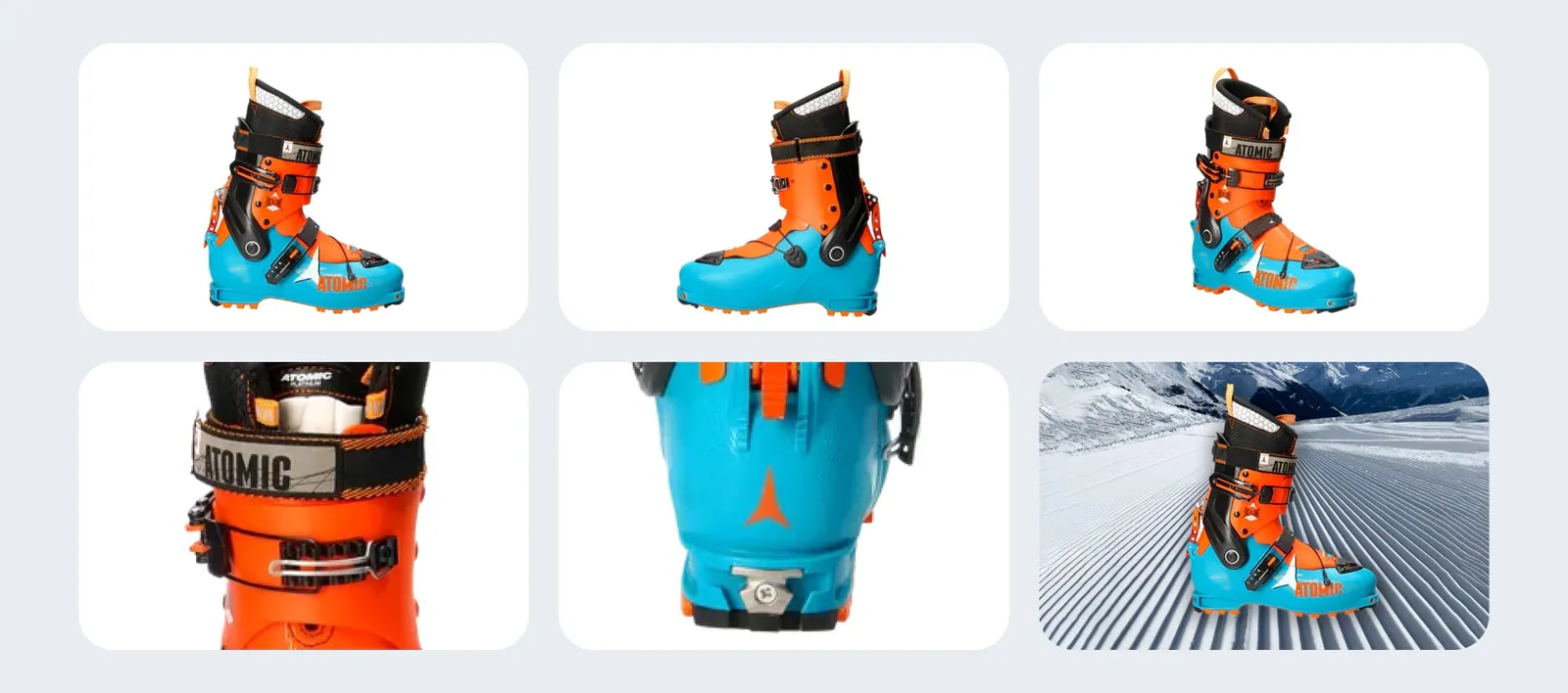 Product storyboard of a snowboot from different angles
