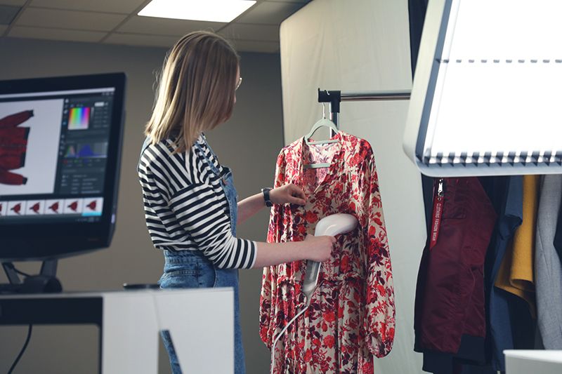 preparing clothe for flat lay photography